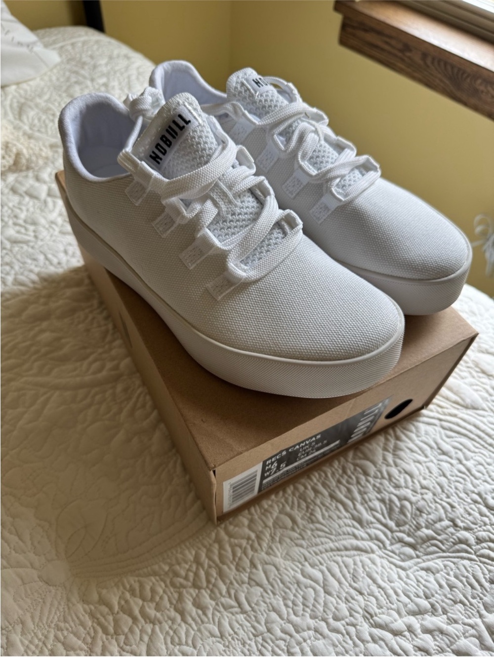 NOBULL Women’s All-White Canvas Trainer Sneakers
